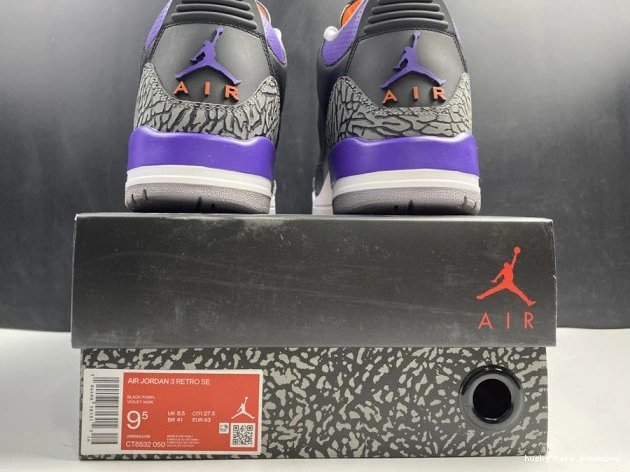 Cheap Husky Retro 050 Jordan 3 Air Black Court CT8532 Purple 0718